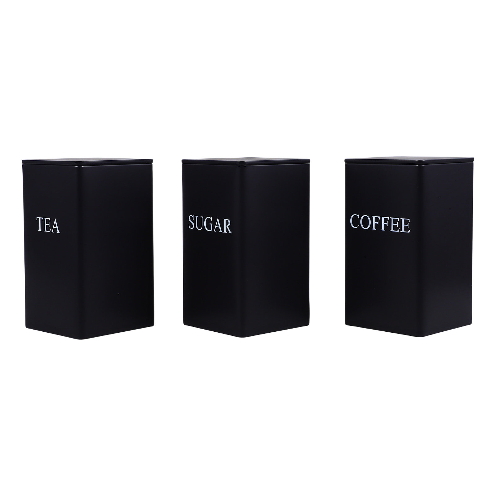 Food Storage Airtight - 3Pcs Airtight Metal Kitchen Canisters Square