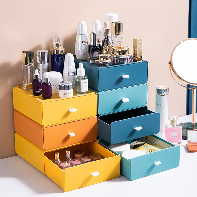 Stackable Pantry Bin - Plastic Storage Box Drawer Style Desktop