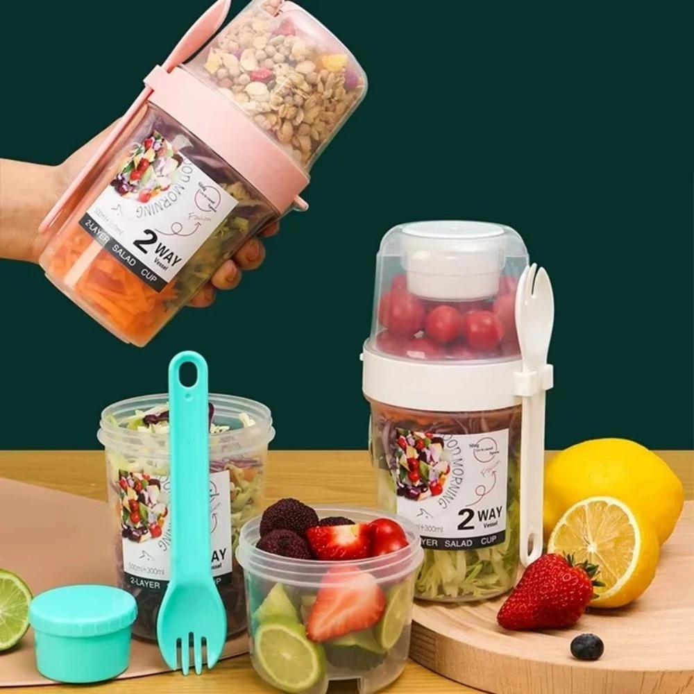 Food Storage Thermos - Portable Salad Cup Breakfast Cup Food