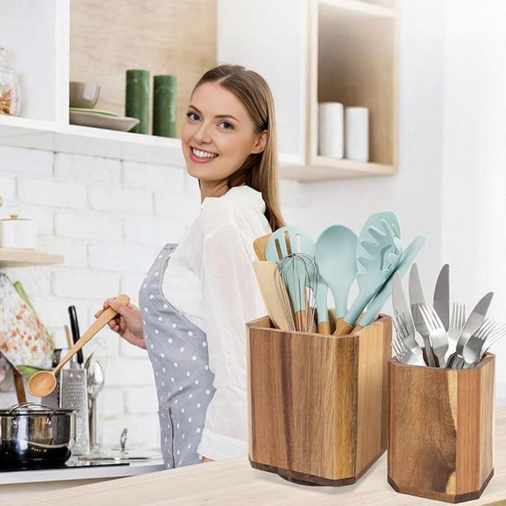 Kitchen Utensil Organizer Wood - огляд і ціна Stackable Pantry Bin