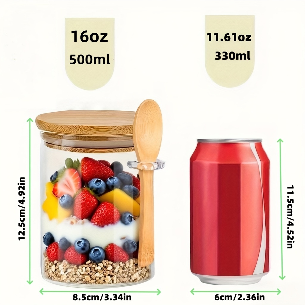 1/2/4/8Pcs Oatmeal Glass Cup S - огляд і ціна Food Storage Jar Set