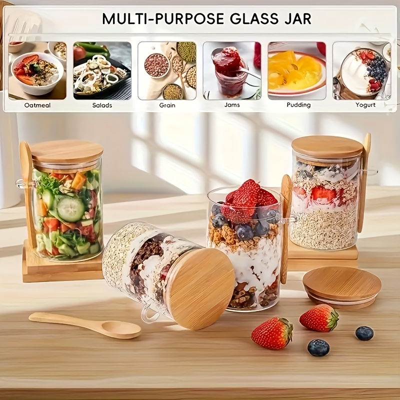 1/2/4/8Pcs Oatmeal Glass Cup S - огляд і ціна Food Storage Jar Set