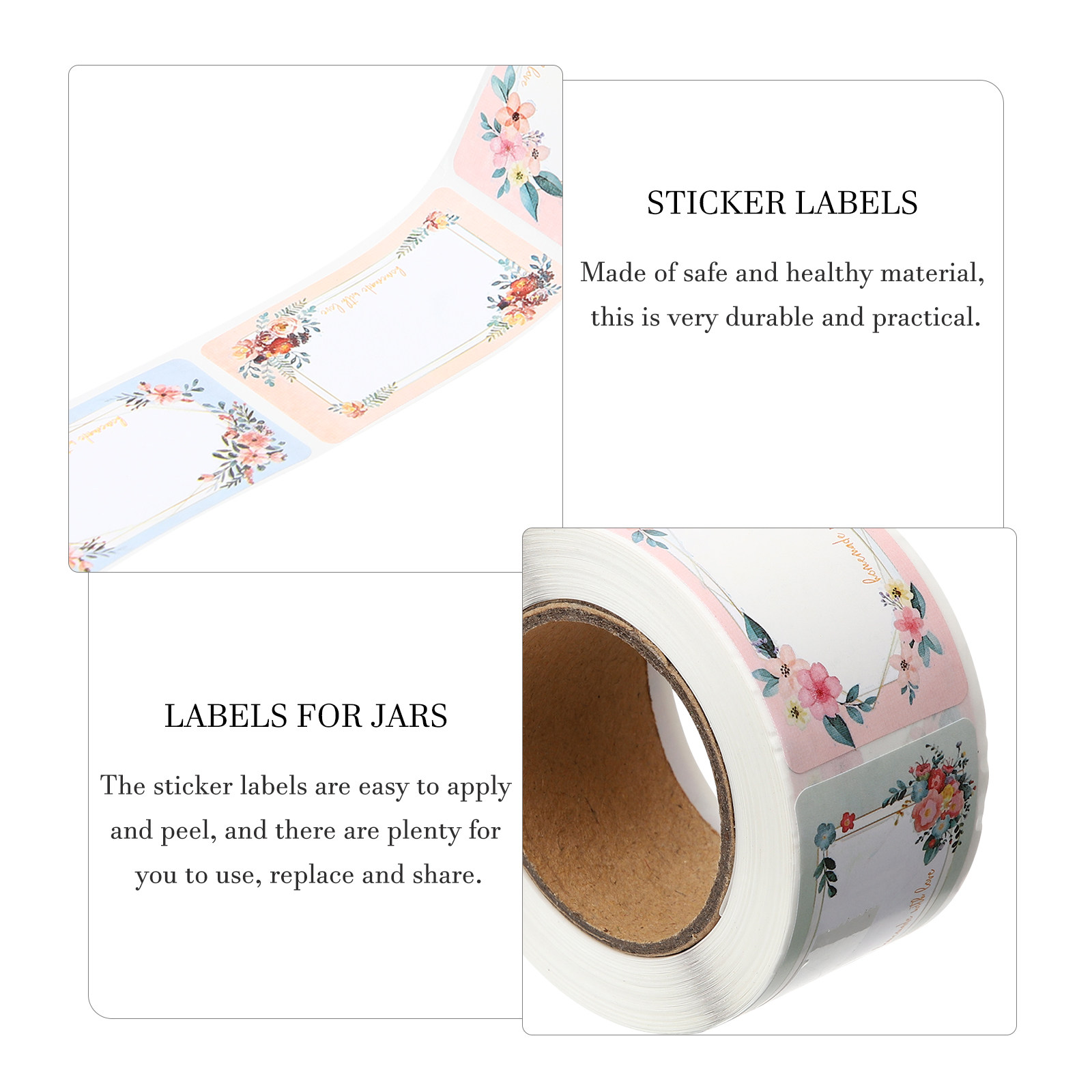 3 Rolls Blank Floral Name Stic - огляд і ціна Food Storage Expiration Dates