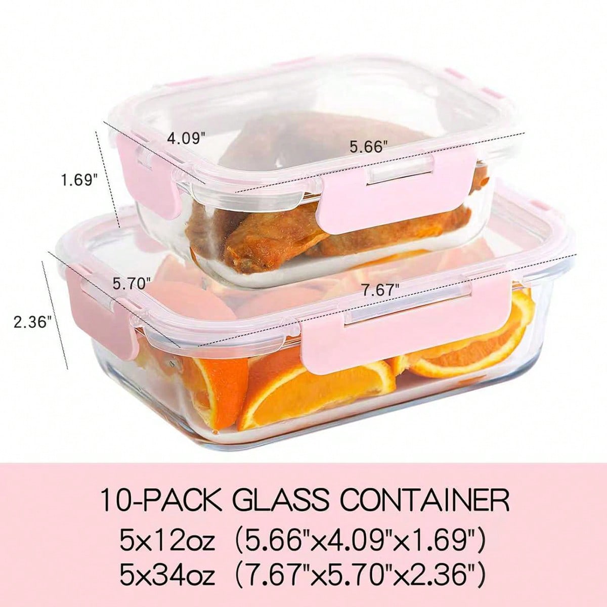 10 Pack Glass Meal Prep Contai - огляд і ціна Food Storage Airtight