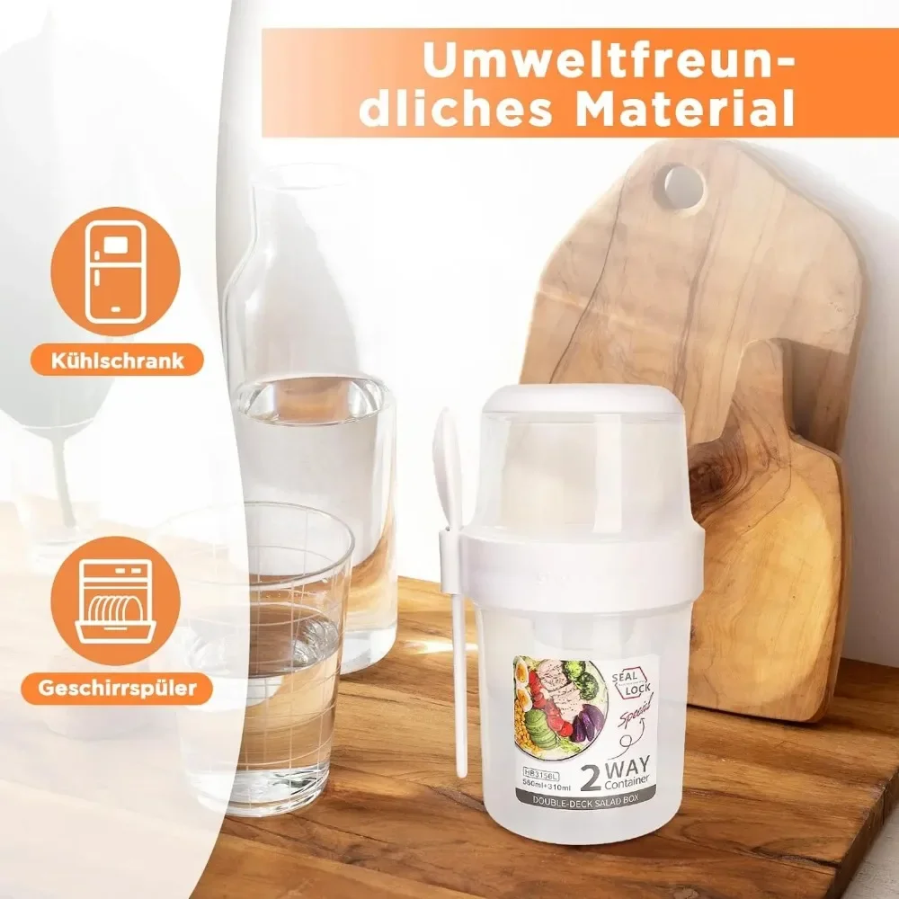 Salad Cup Breakfast Cups Porta - огляд і ціна Food Storage Jar Set