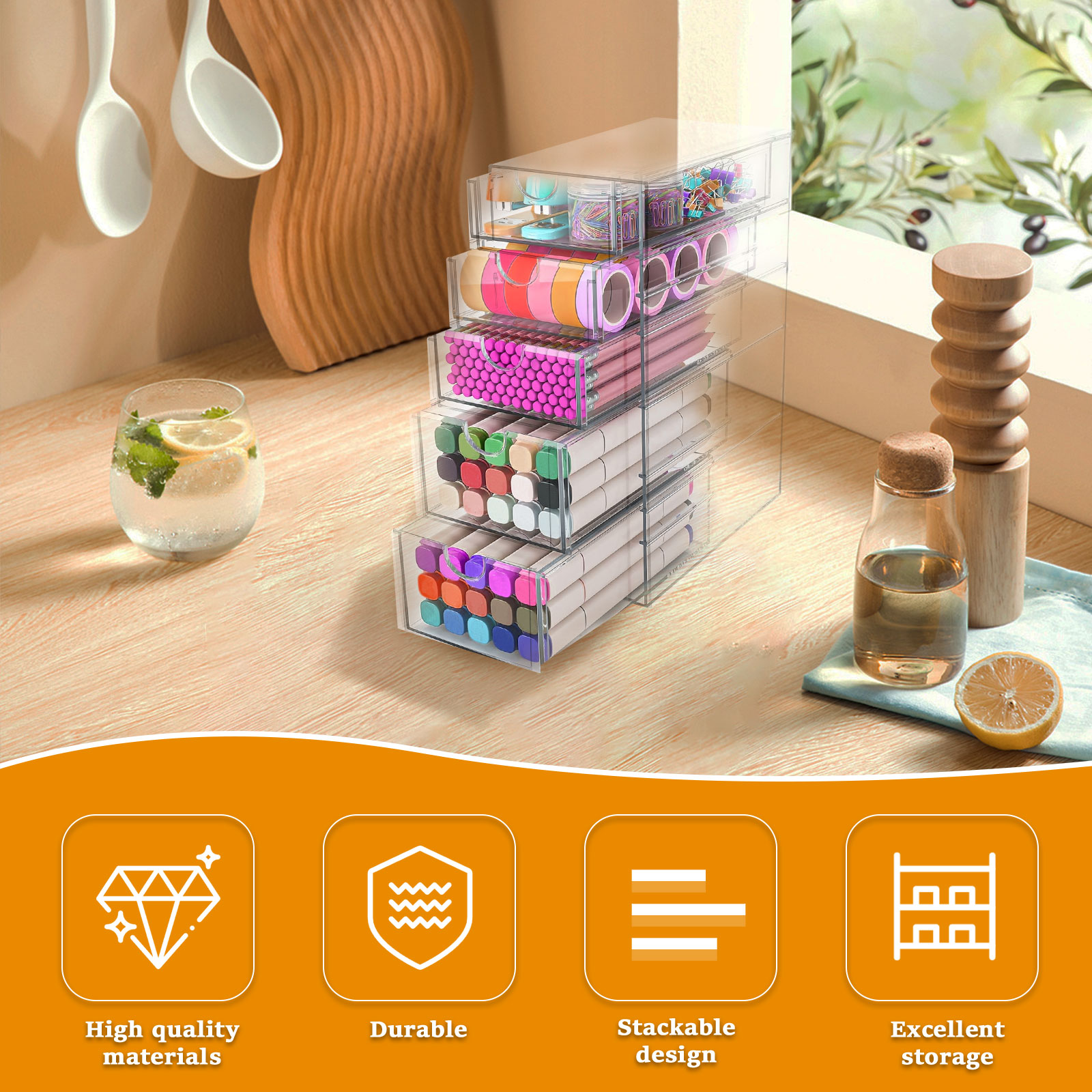 4/5Layer Acrylic Drawer Organi - огляд і ціна Stackable Pantry Bin