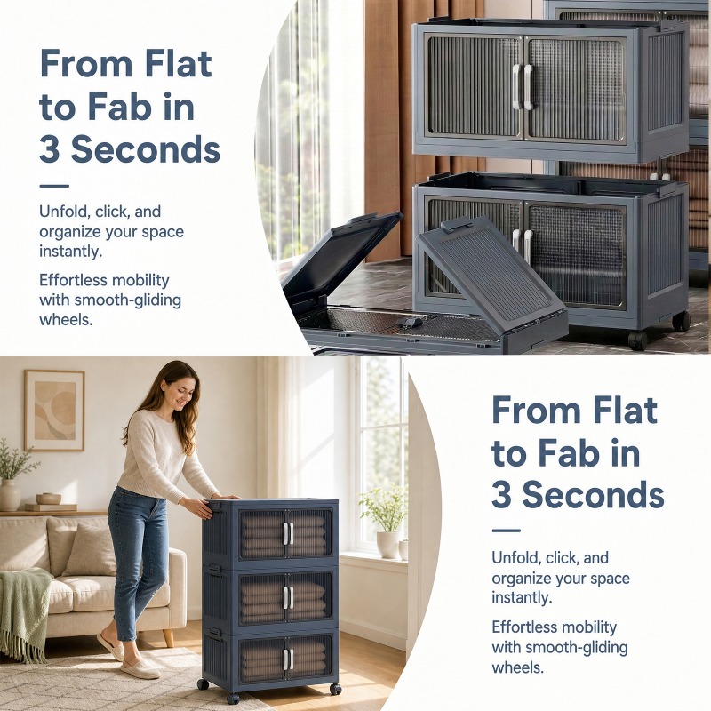 3‑Tier Foldable Plastic Storag - огляд і ціна Stackable Pantry Bin